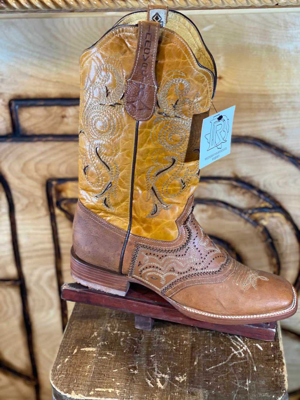 #10 USA LIGHT BROWN BOOTS Square Toe