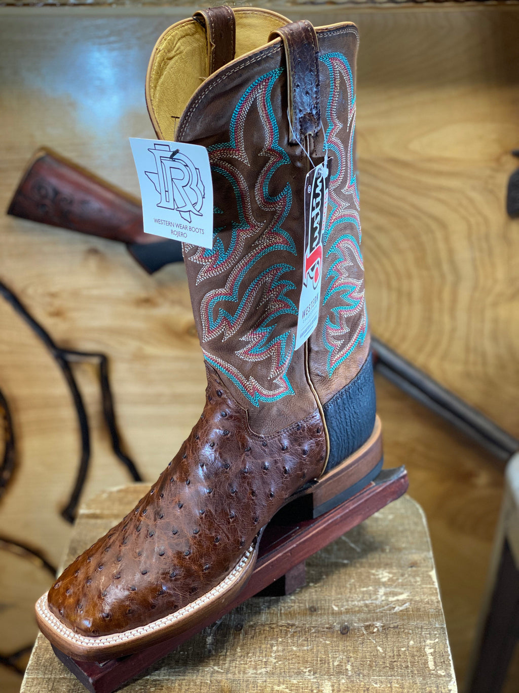 8577 JUSTIN BOOTS ®️ ORIGNAL TABACO OSTRISH BOOTS