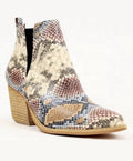 Snake print booties