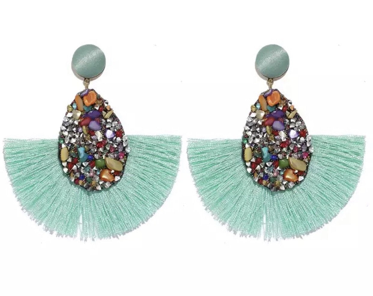 Torquoise fringe earrings
