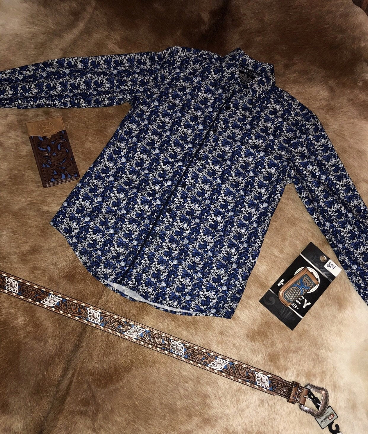 Western Shirt long sleeve Blue corral