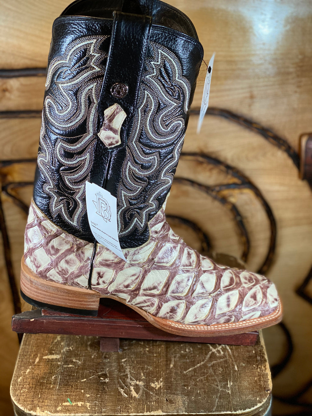 BIG BASS BOOTS | BONE COLOR  SQUARE TOE ORIGNAL