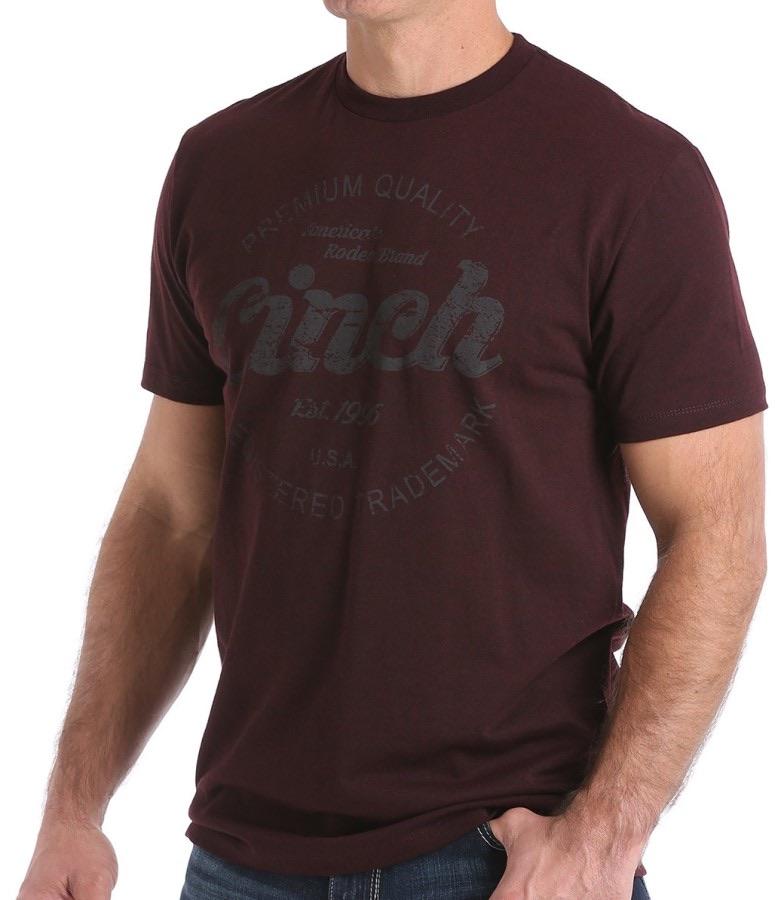 CINCH MENS CLASSIC LOGO TEE - BLACK CHERRY MTT1690378