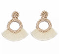 White tassel earrings