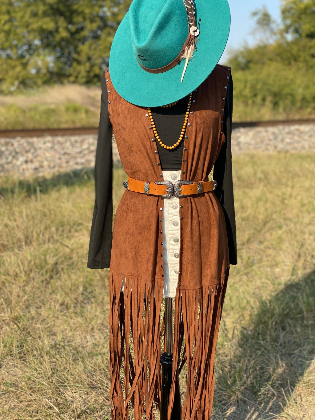 BROWN FRINGE DUSTER