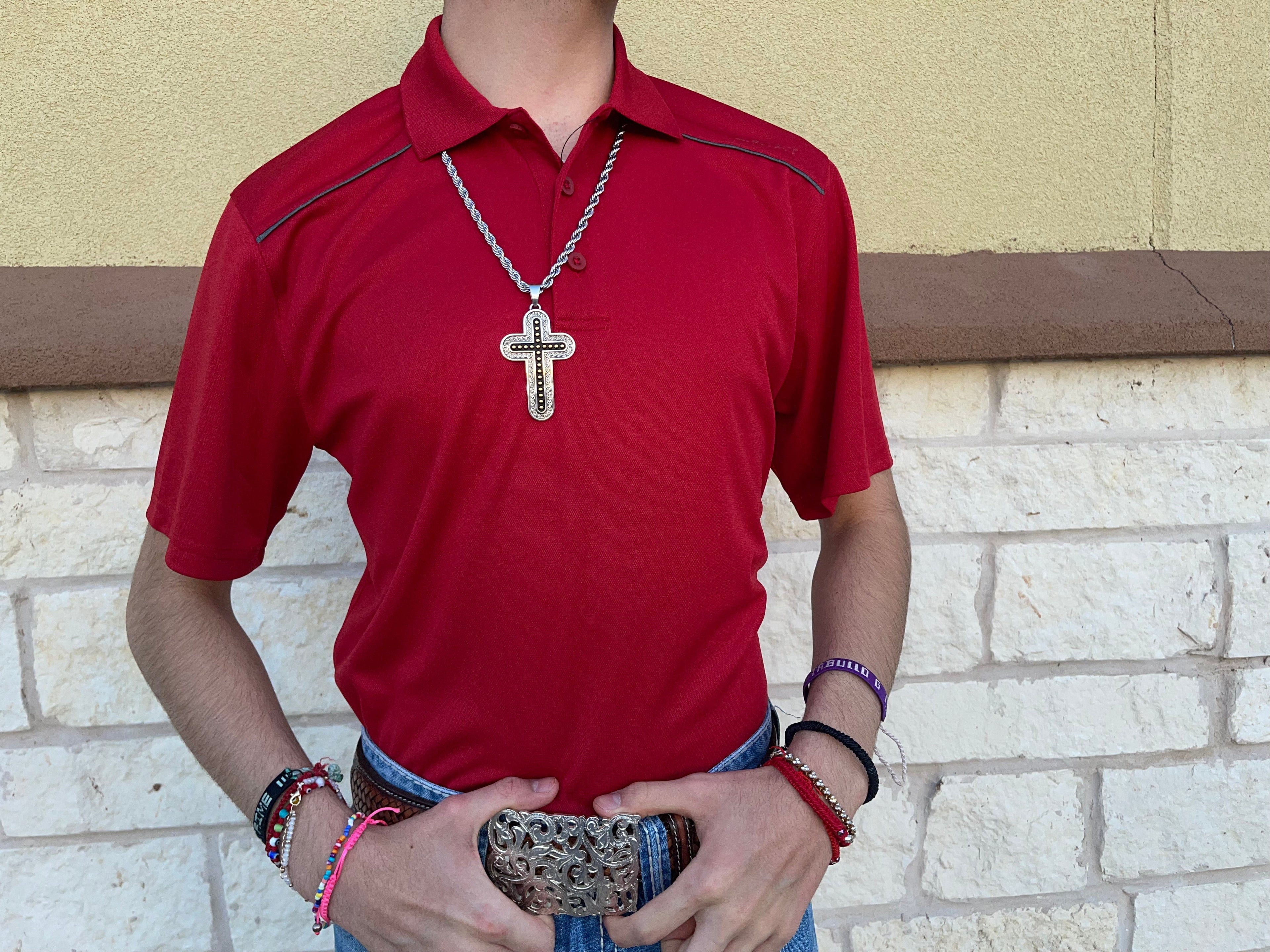 MEN POLO | ARIAT RED WESTERN POLO 10039411