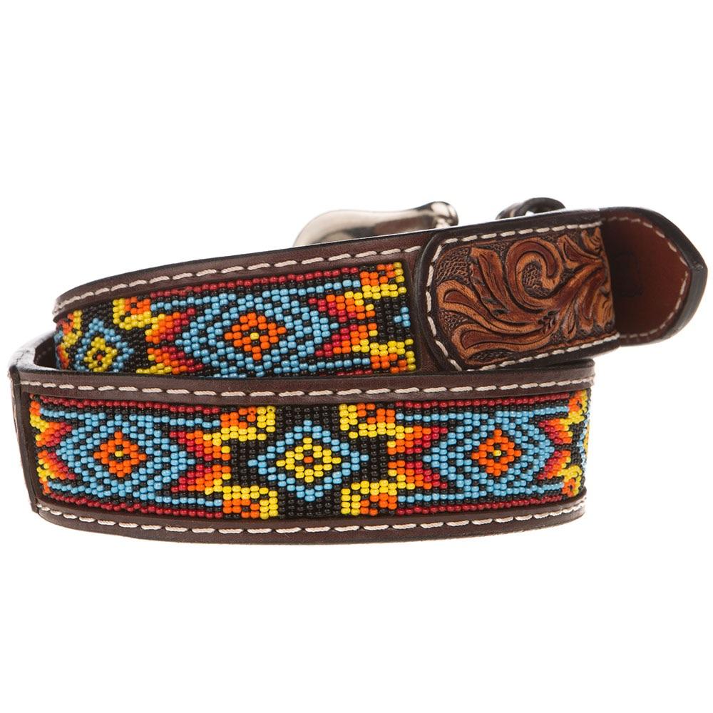 “ OSCAR “ | MEN WESTERN COWBOY BELT SOUTHERN WESTERN AZTEC DESIGN BEADED XIBB100