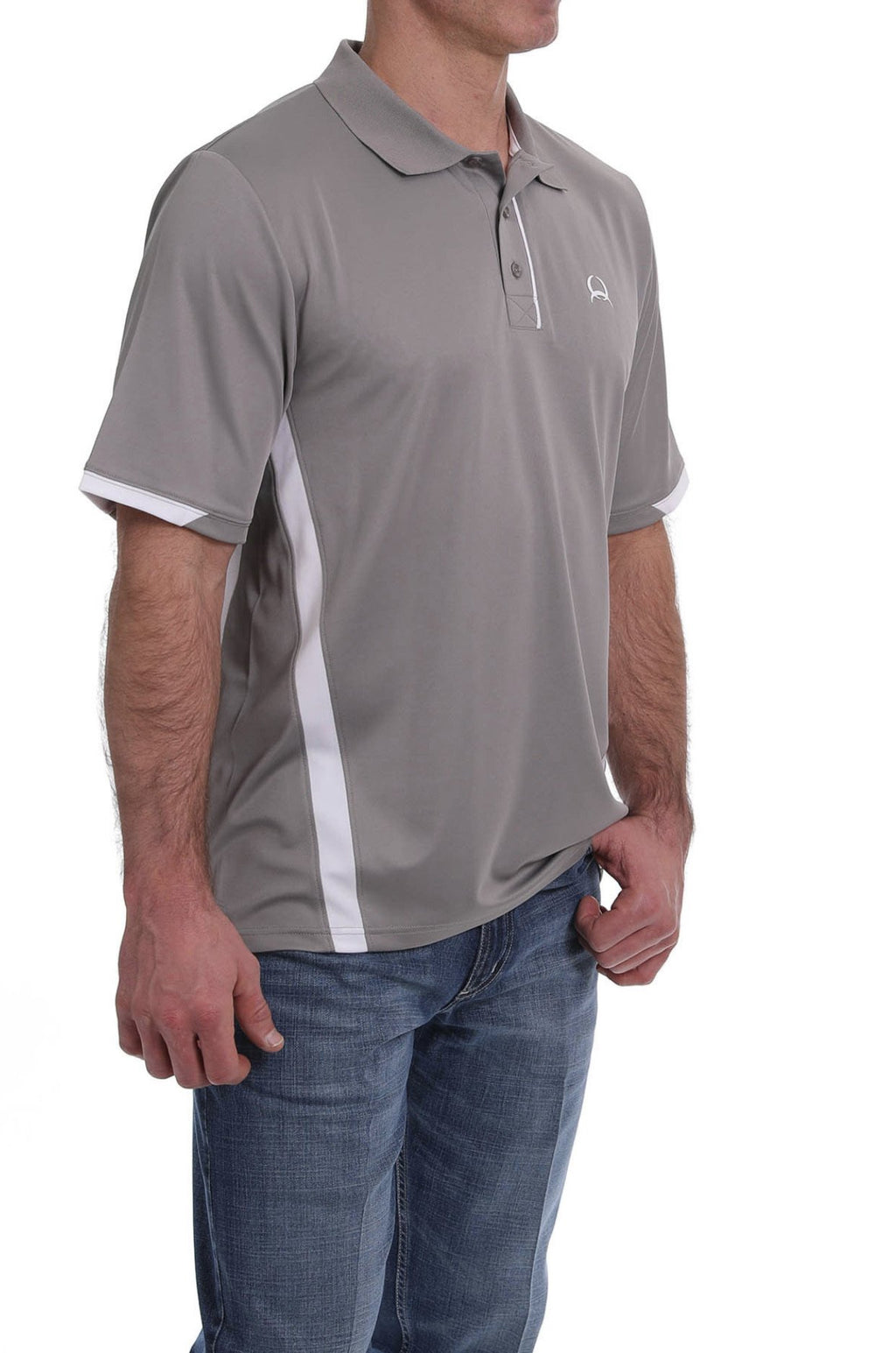 CINCH MENS SHORT SLEEVE ARENAFLEX POLO  - GREY MTK1864001