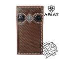 ARIAT Rodeo Wallet  Basket Stamp Design  Scalloped Ostrich Print Inlay A3513267