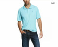 Ariat Men's Heat Series Tek Cool Aqua SHORT SLEEVE Polo Shirt 10025800