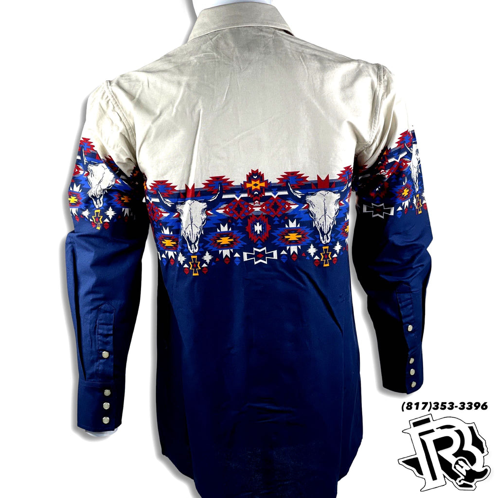 MENS ROCK AND ROLL LS SNAP LIGHT NAVY (30S3013)