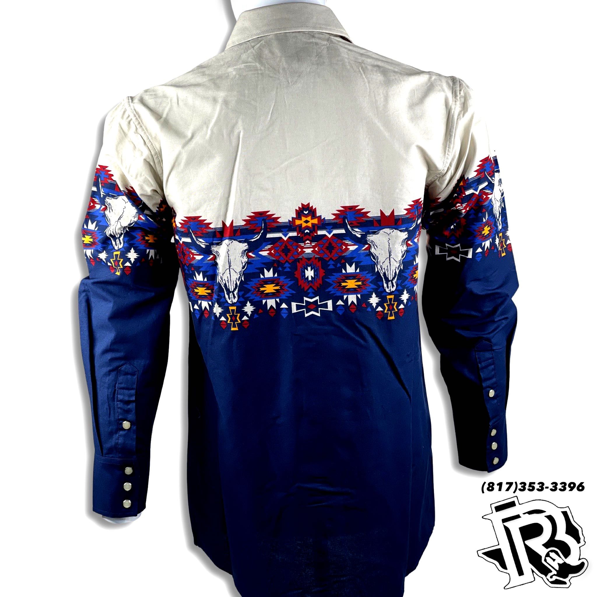 MENS ROCK AND ROLL LS SNAP LIGHT NAVY (30S3013)