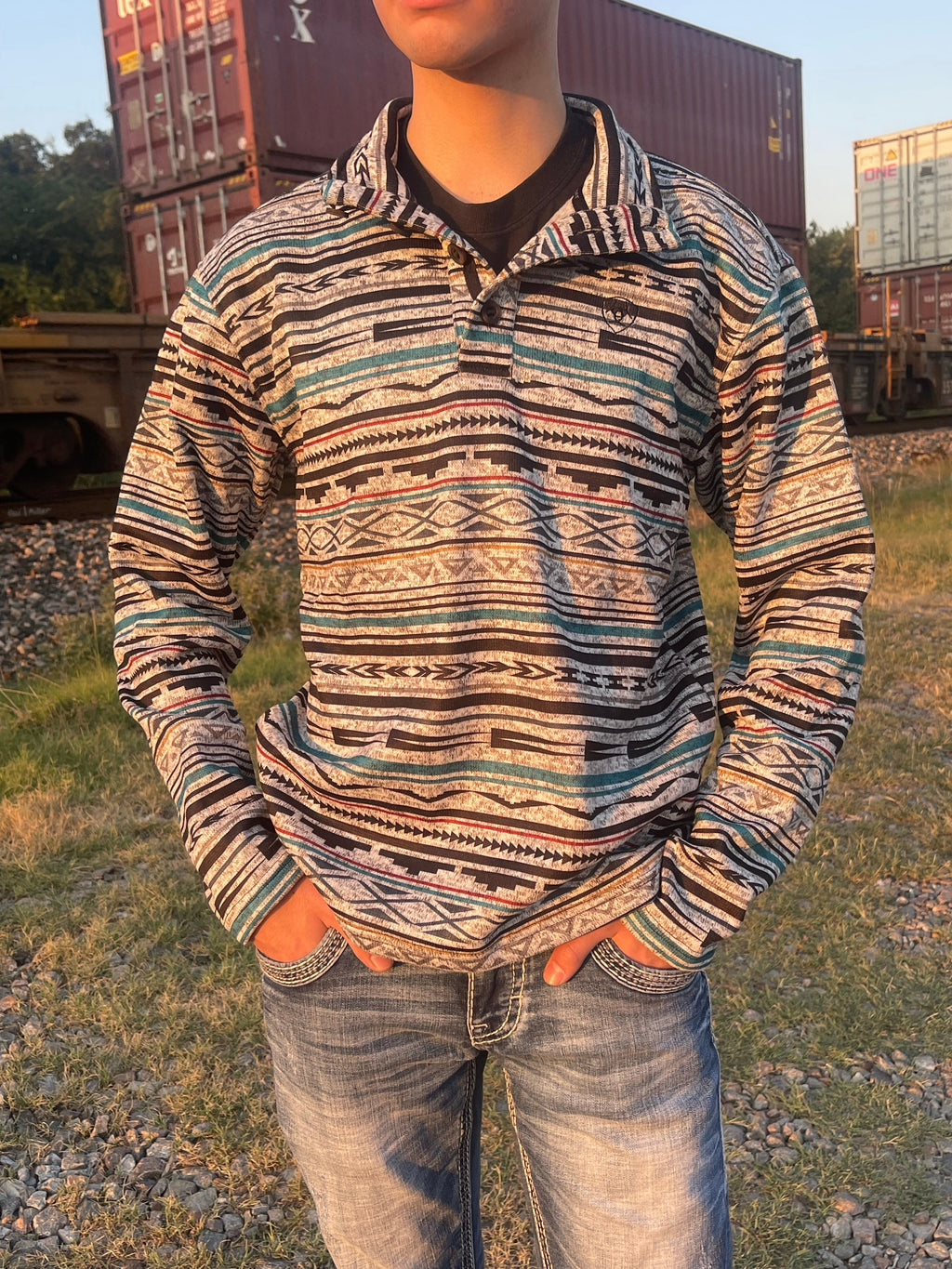 AZTEC COLORS | ARIAT MEN WESTERN PULLOVER SWEATER