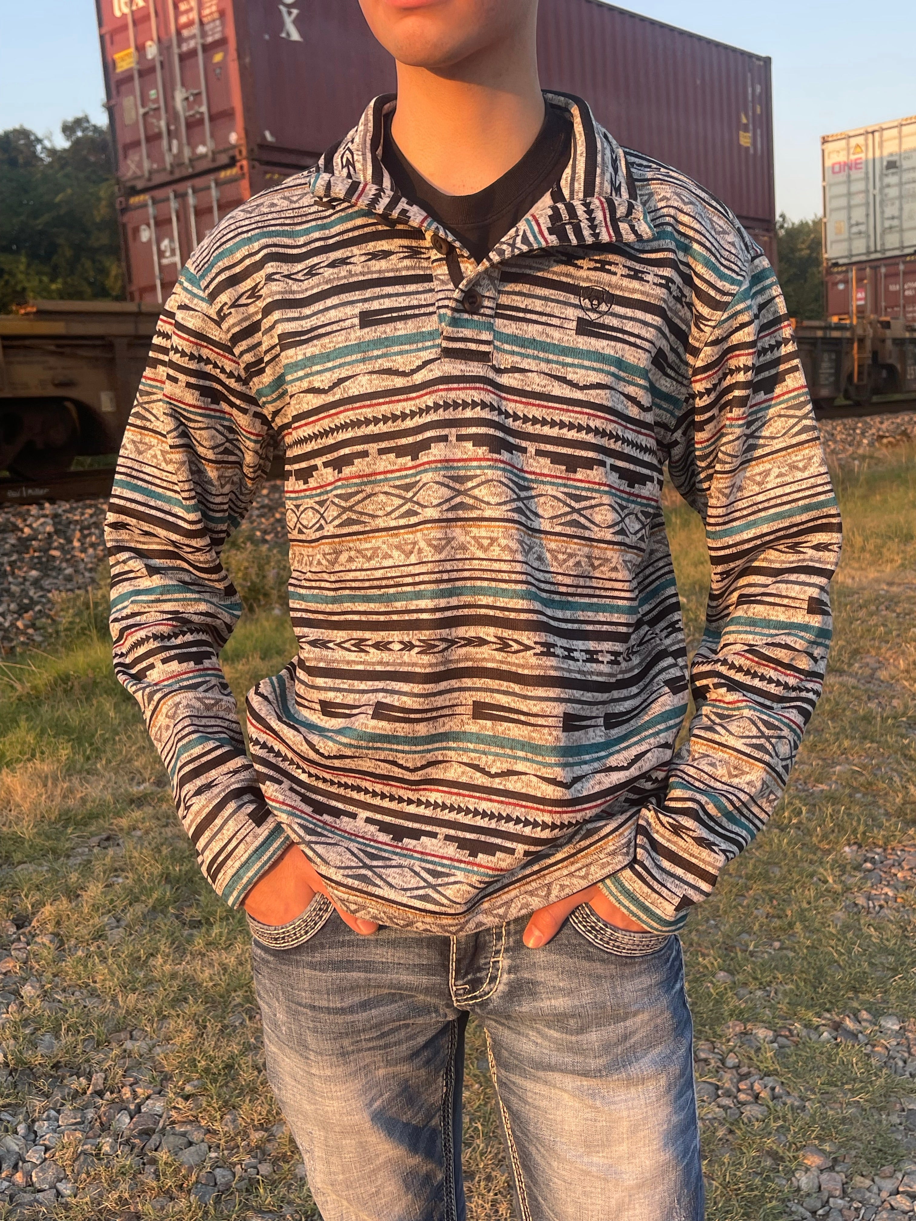 AZTEC COLORS | ARIAT MEN WESTERN PULLOVER SWEATER