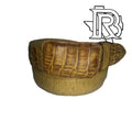 BR Tan Caiman Belly Belt Handmade ( Cinturón de vientre bronceado Caiman hecho a mano)