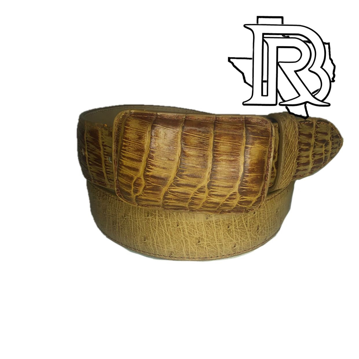 BR Tan Caiman Belly Belt Handmade ( Cinturón de vientre bronceado Caiman hecho a mano)