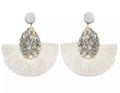 White fringe earrings