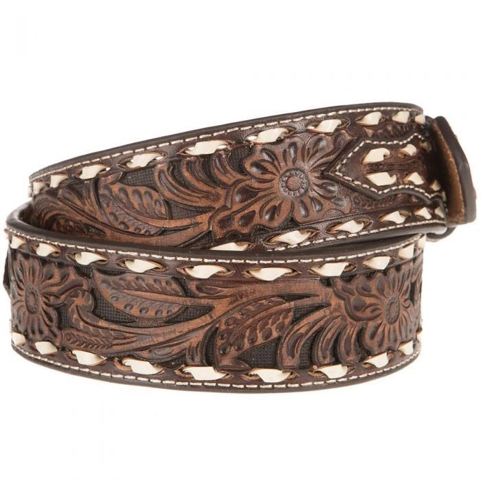 Ariat Men's Taper Floral Genuine Leather Western Belt - A1033002
