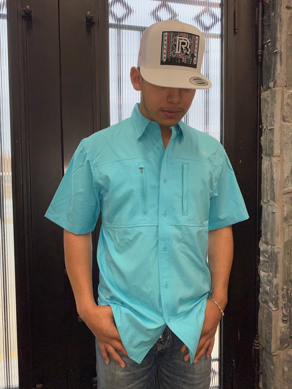 MEN'S ARIAT VENTTEK CLSSC SS SHIRT AQUA (10034963)