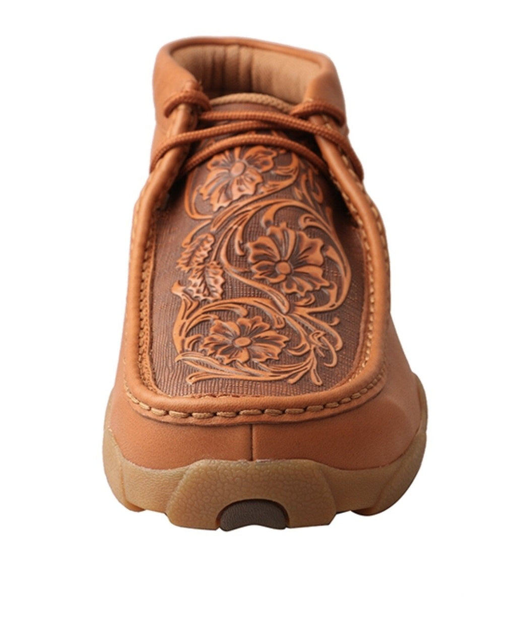 TWISTED X | Men Driving Moccasins Tan/Tooled LEATHER SHOES MDM0061