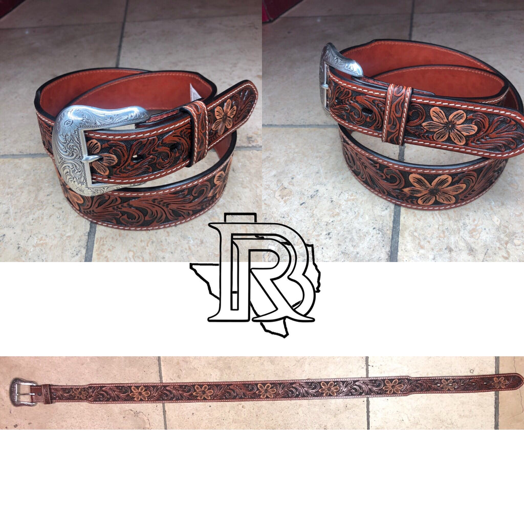 RANGER BELT COMPANY | TOOLED LEATHER TAN WB3971 FINAL SALE