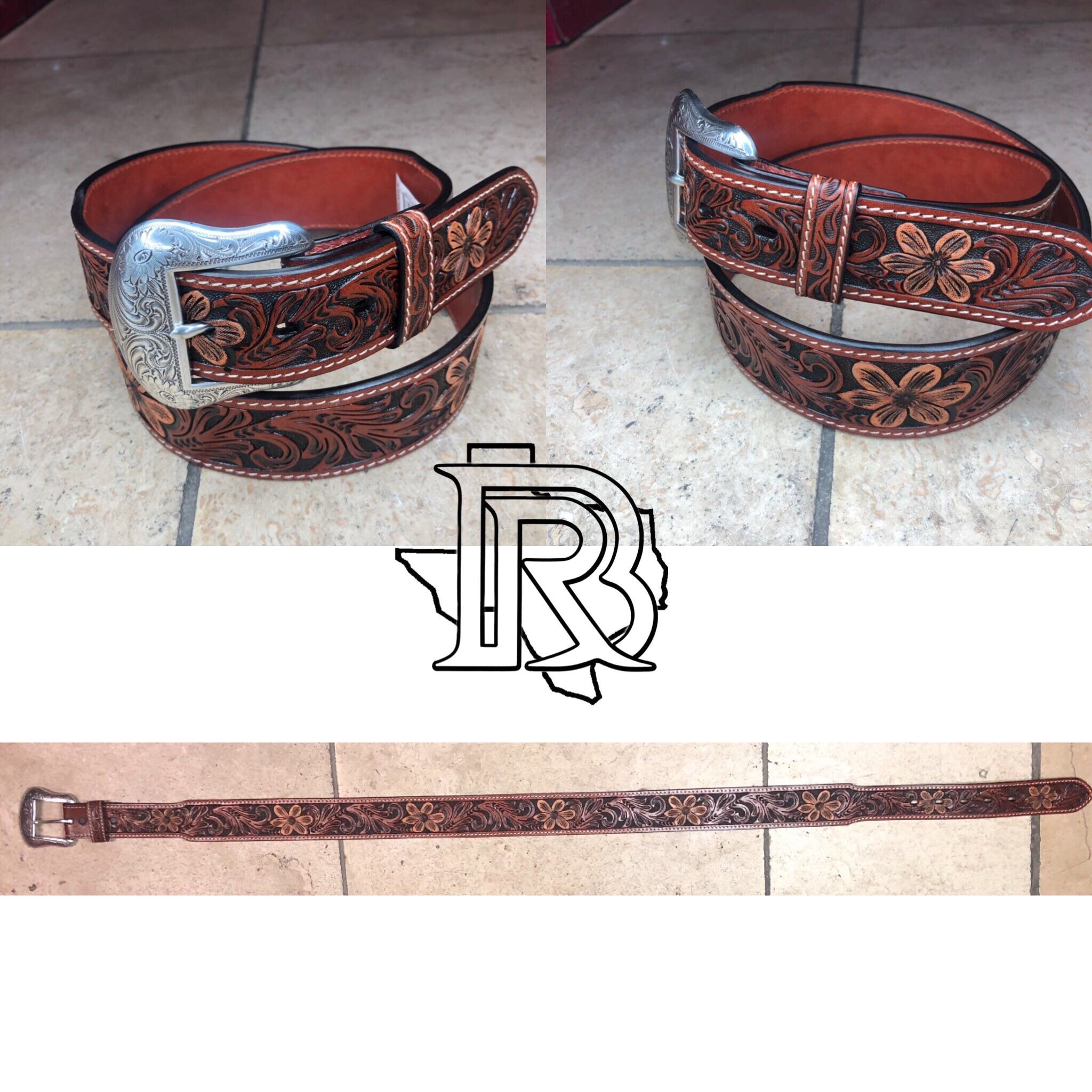 RANGER BELT COMPANY | TOOLED LEATHER TAN WB3971 FINAL SALE