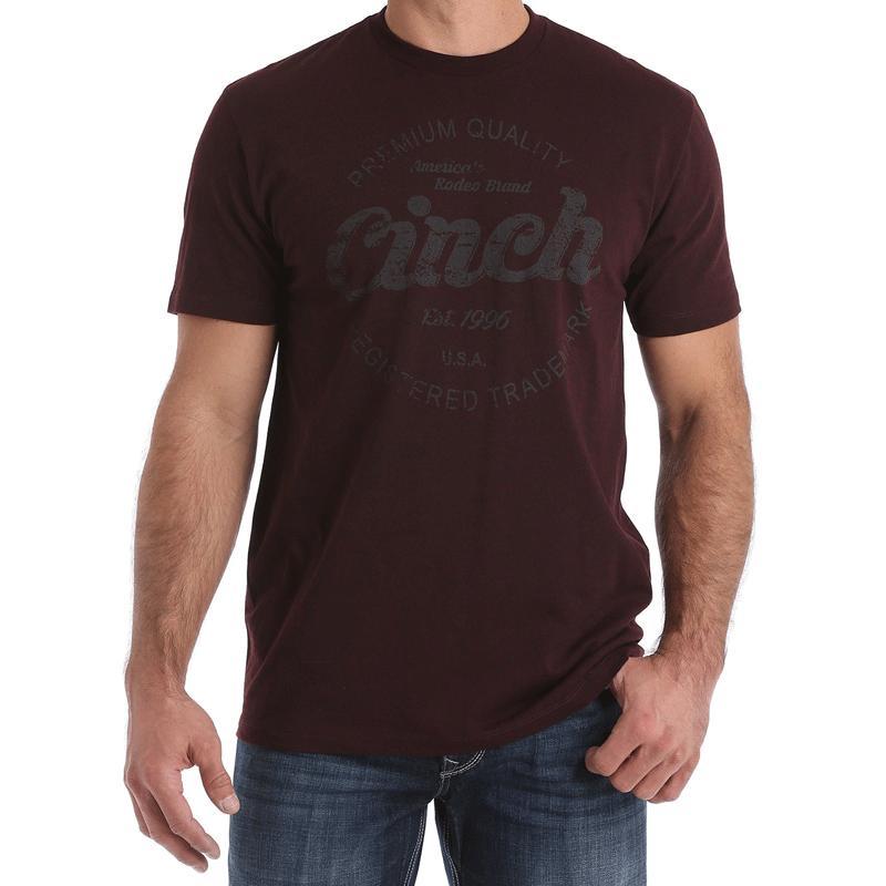 CINCH MENS CLASSIC LOGO TEE - BLACK CHERRY MTT1690378