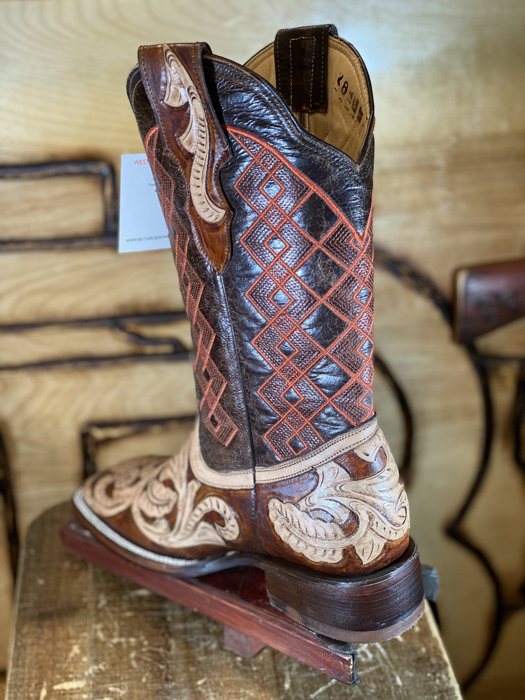 TOOLED LEATHER BOOT HANDMADE