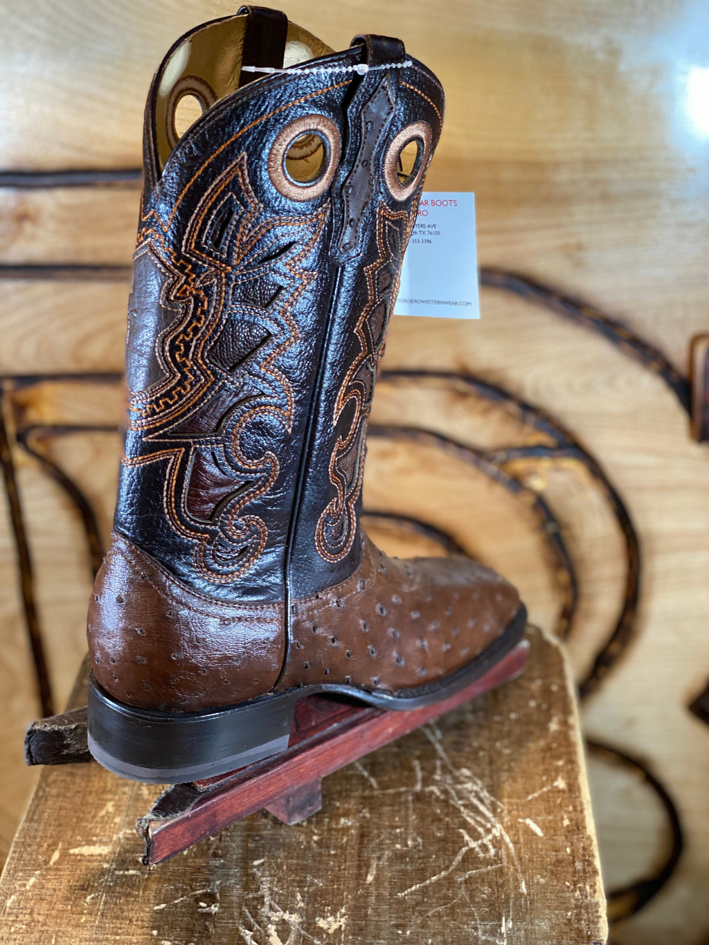 #8 USA ORIGNAL OSTRISH BOOTS Tabaco