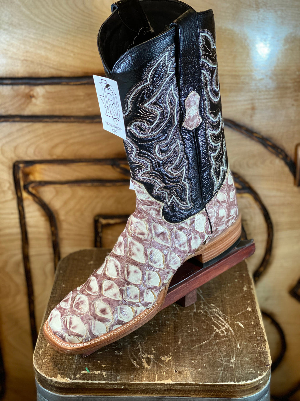 BIG BASS BOOTS | BONE COLOR  SQUARE TOE ORIGNAL