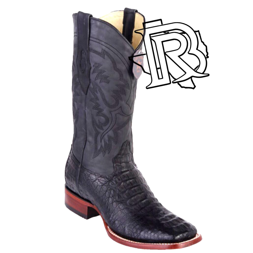 Caiman HornBack Wide Square Toe: Black