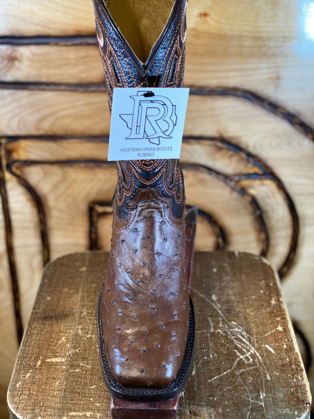 #8 USA ORIGNAL OSTRISH BOOTS Tabaco