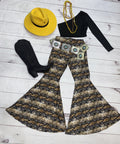 Snake print bell bottoms
