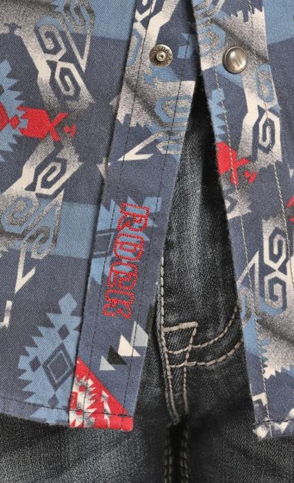 Dale Brisby Aztec Poplin Print Snap Shirt  B2S2328 ROCK & ROLL DENIM