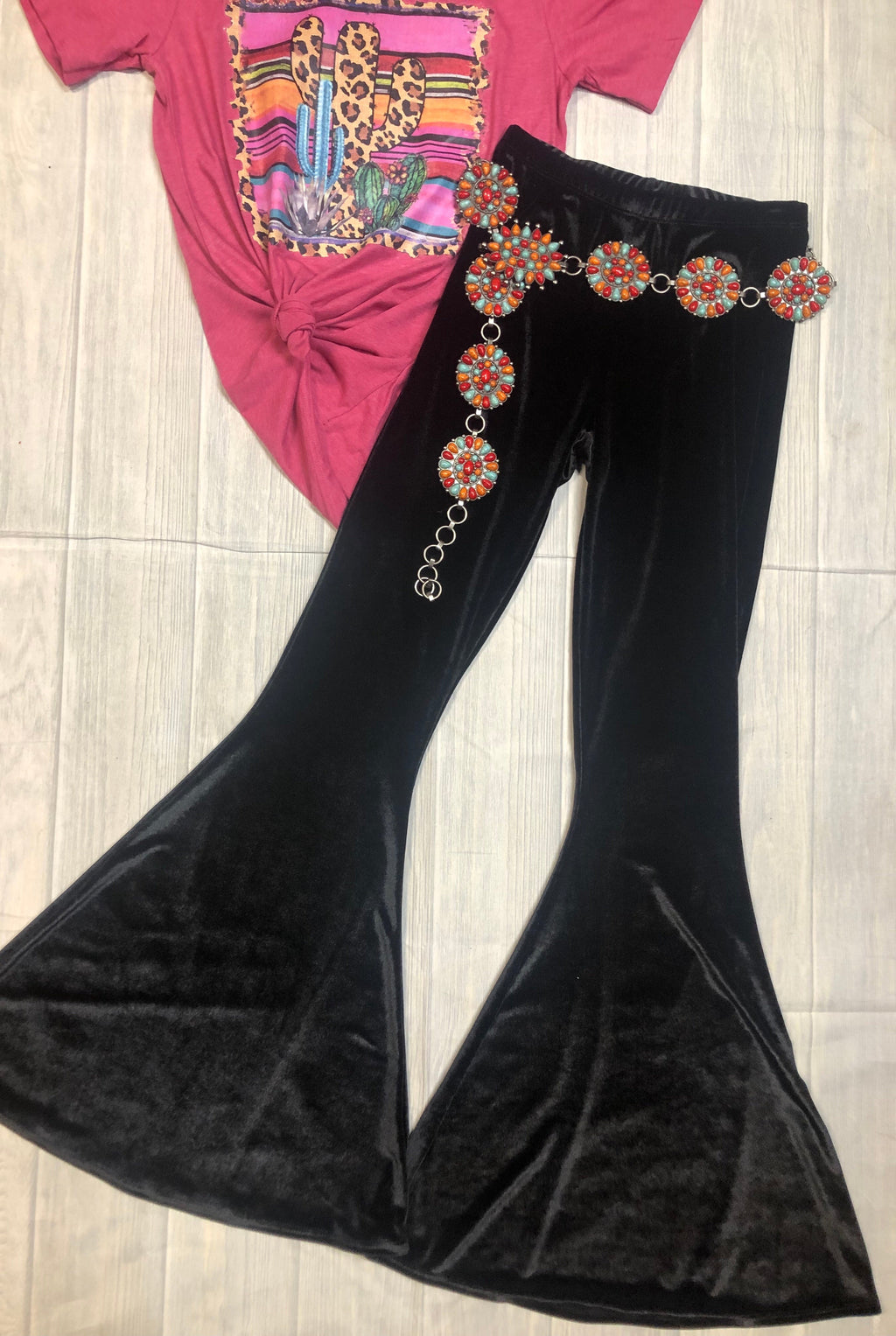 Black Velvet Bell bottoms