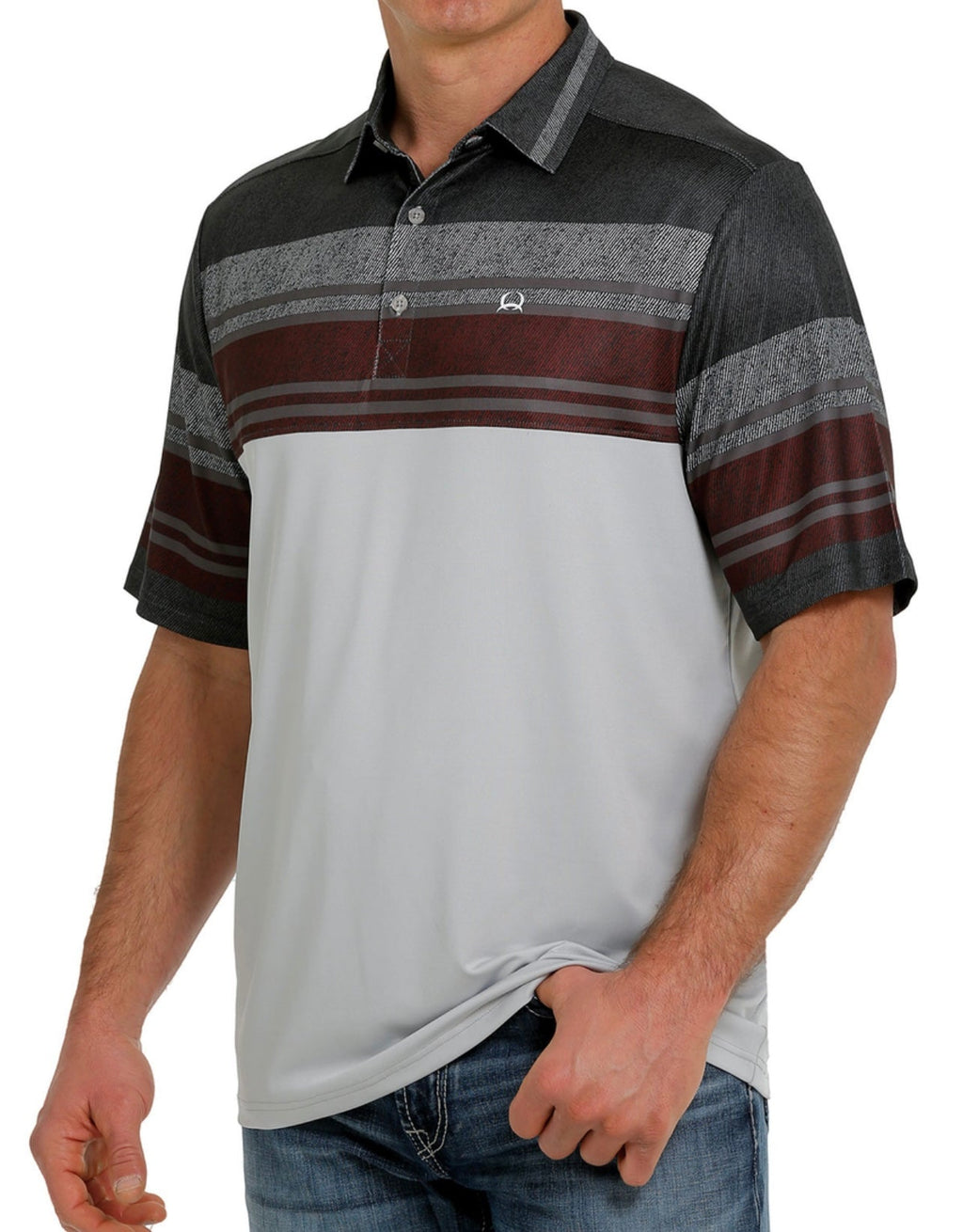 MEN’S SHORT SLEEVE ARENAFLEX POLO GRAY CINCH | MTK1871001