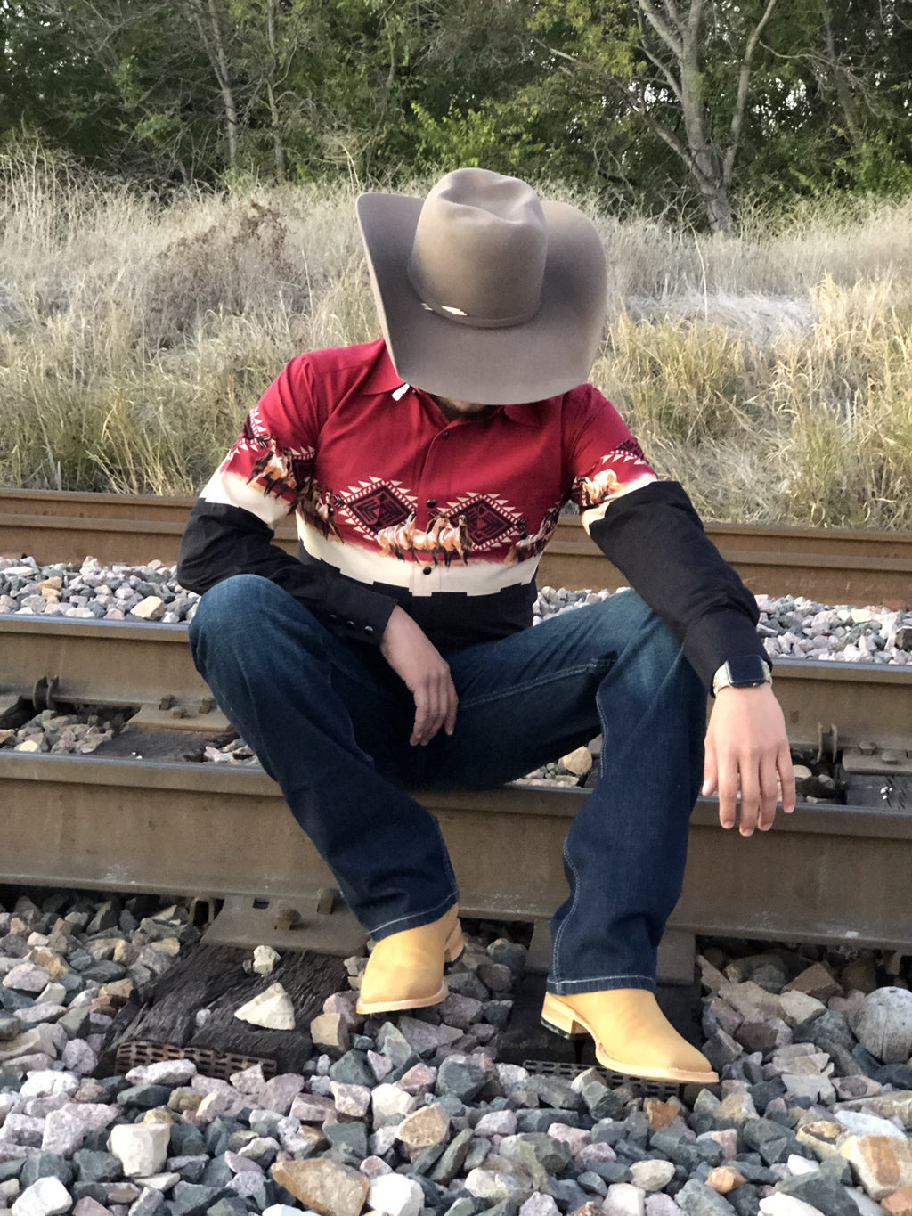 Men's Panhandle Slim Western Boarder Shirt 30S2013