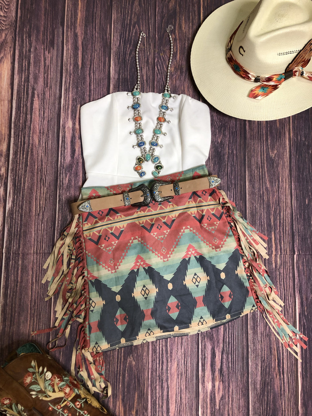 Aztec print skirt