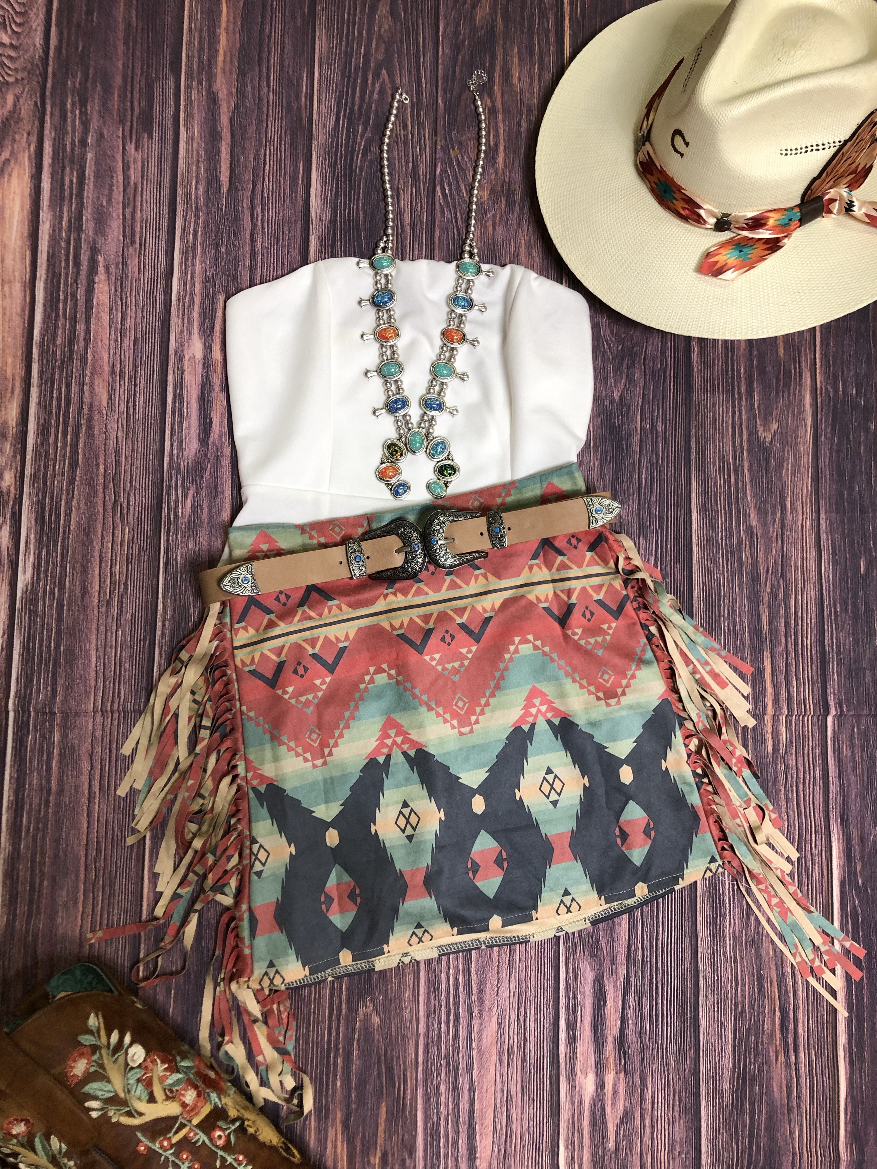 Aztec print skirt
