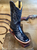 Original -Ostrich Boots | Black Men Western Square Toe Boots Arango