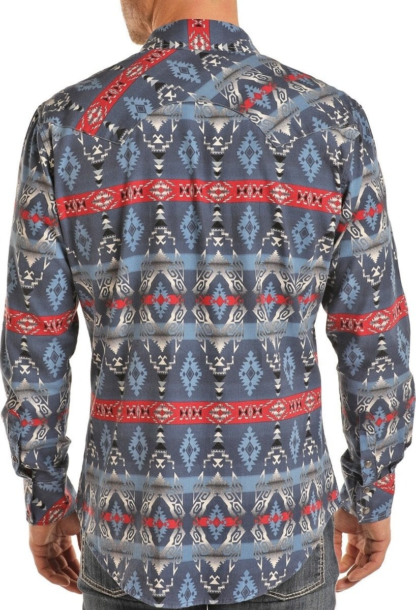 Dale Brisby Aztec Poplin Print Snap Shirt  B2S2328 ROCK & ROLL DENIM