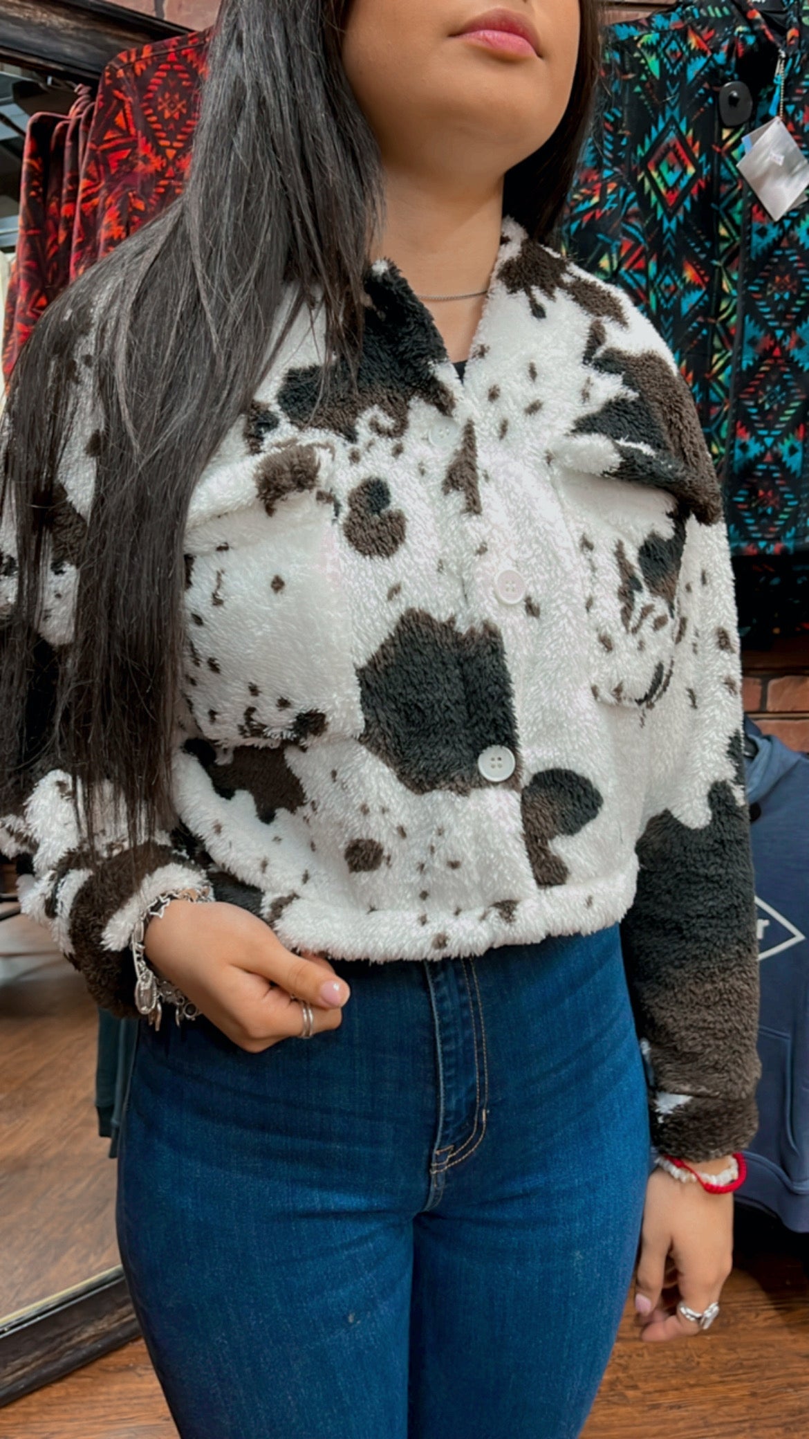 COW PRINT SWEATER