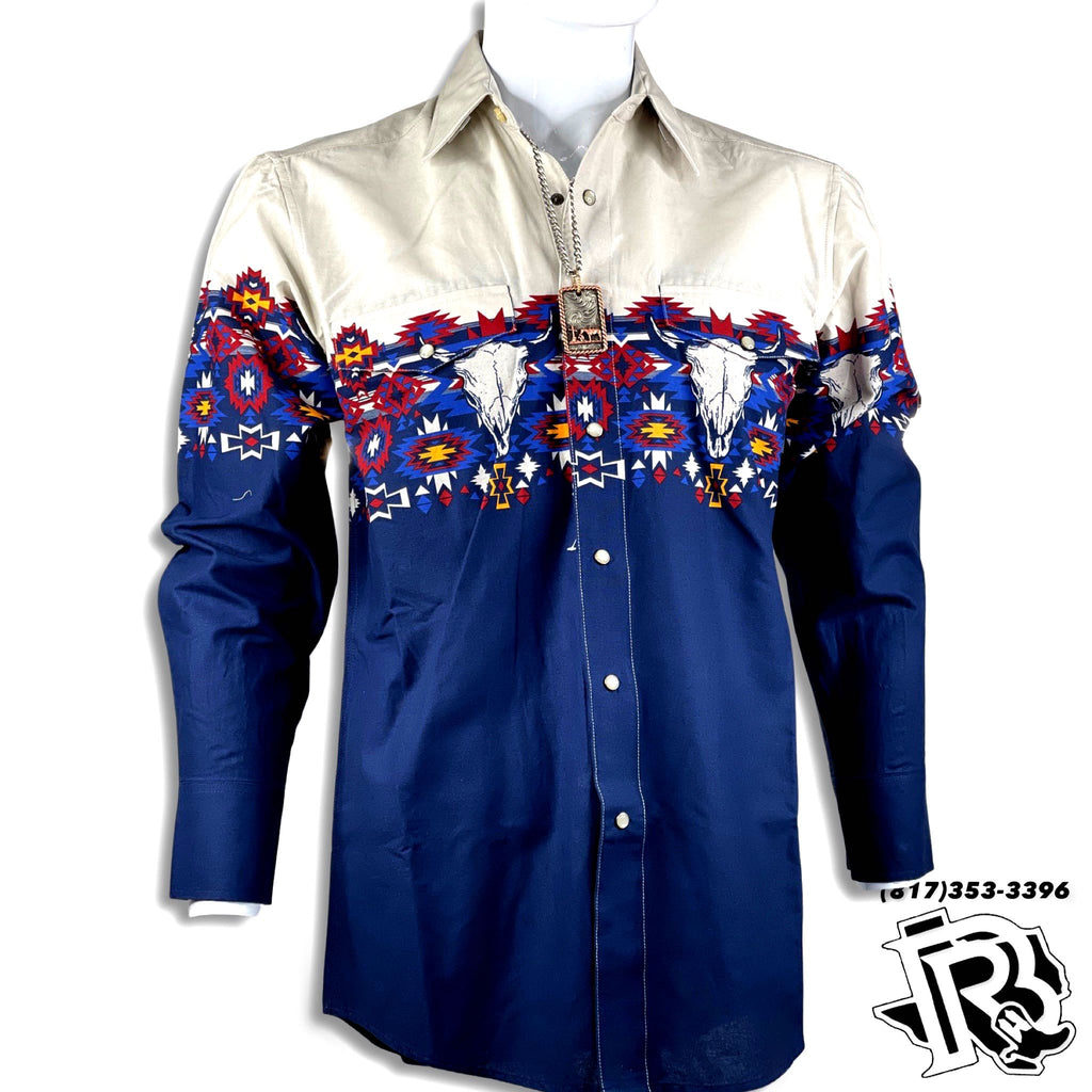 MENS ROCK AND ROLL LS SNAP LIGHT NAVY (30S3013)