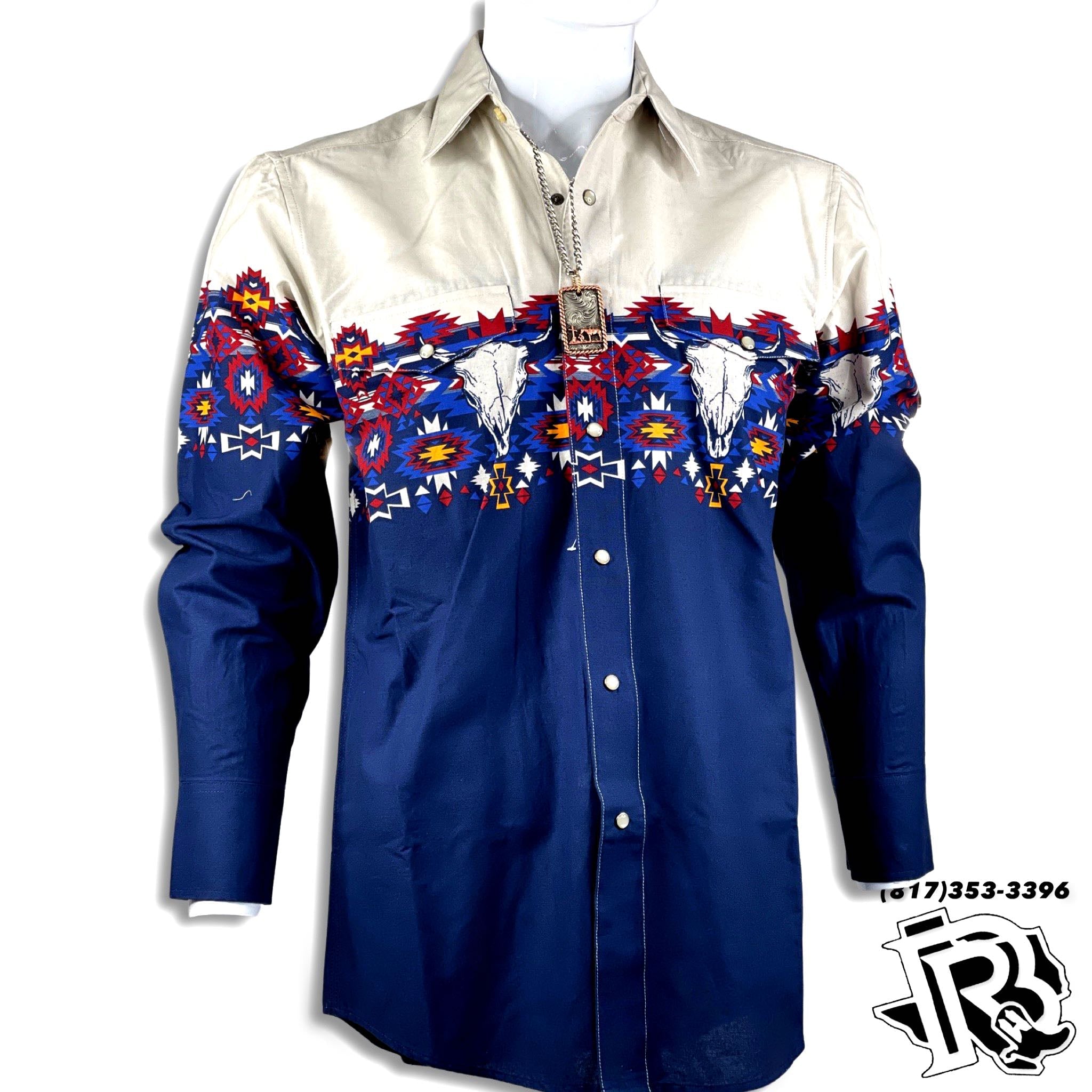 MENS ROCK AND ROLL LS SNAP LIGHT NAVY (30S3013)