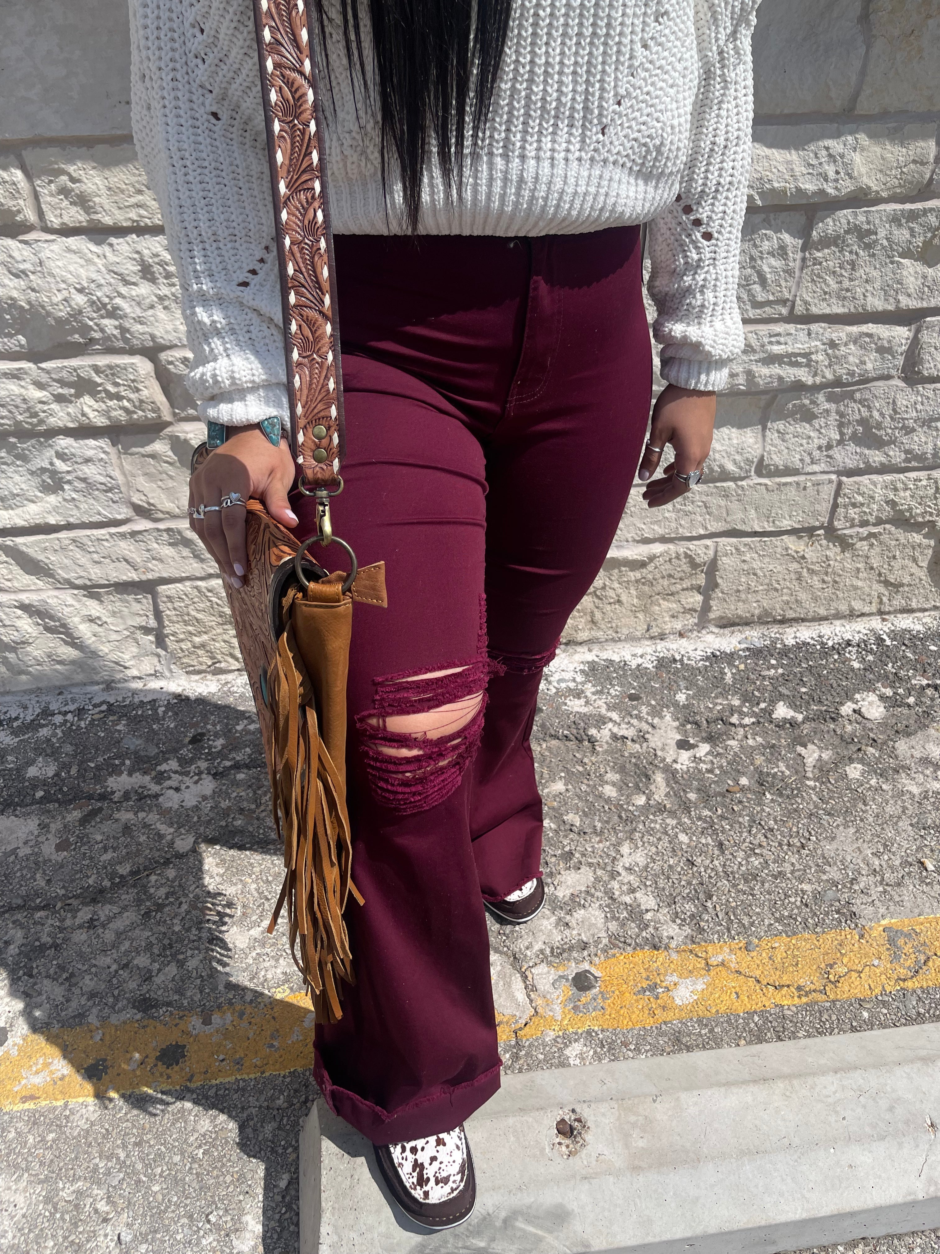 Katie  Burgundy Bell Bottoms