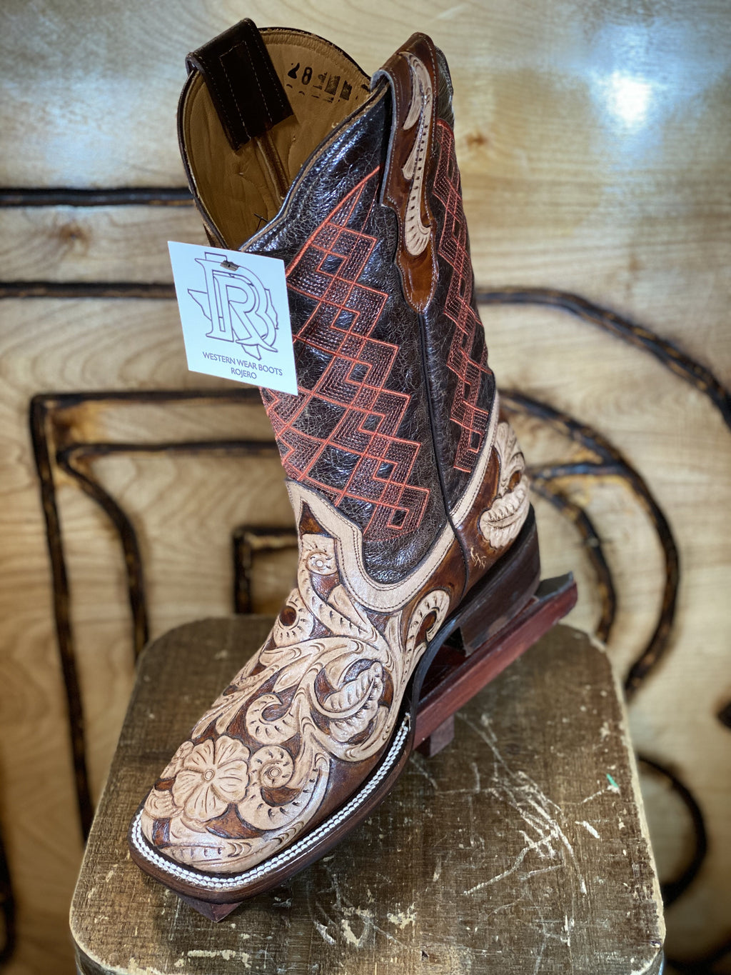 TOOLED LEATHER BOOT HANDMADE