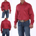 MENS RED AND NAVY GEOMETRIC PRINT BUTTON-DOWN WESTERN SHIRT MTW1104887