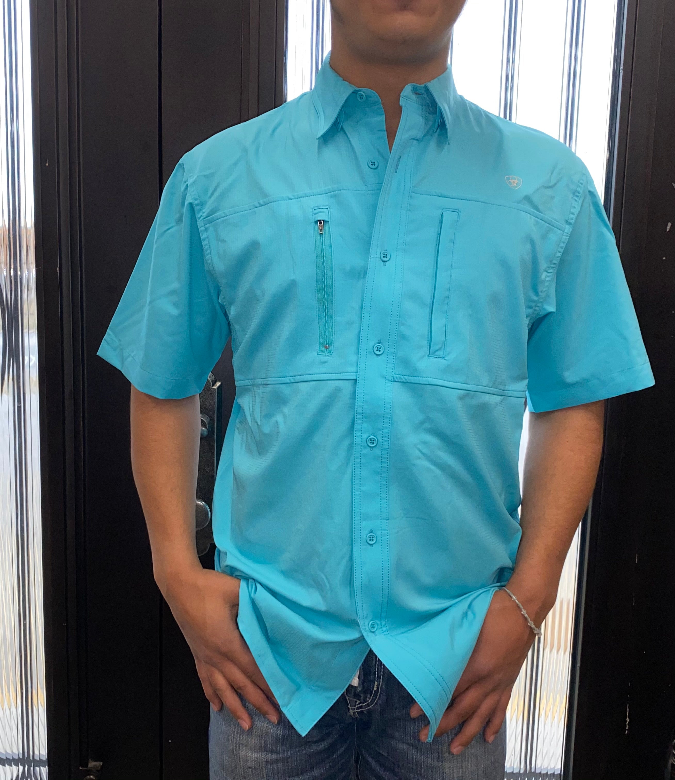 MEN'S ARIAT VENTTEK CLSSC SS SHIRT AQUA (10034963)