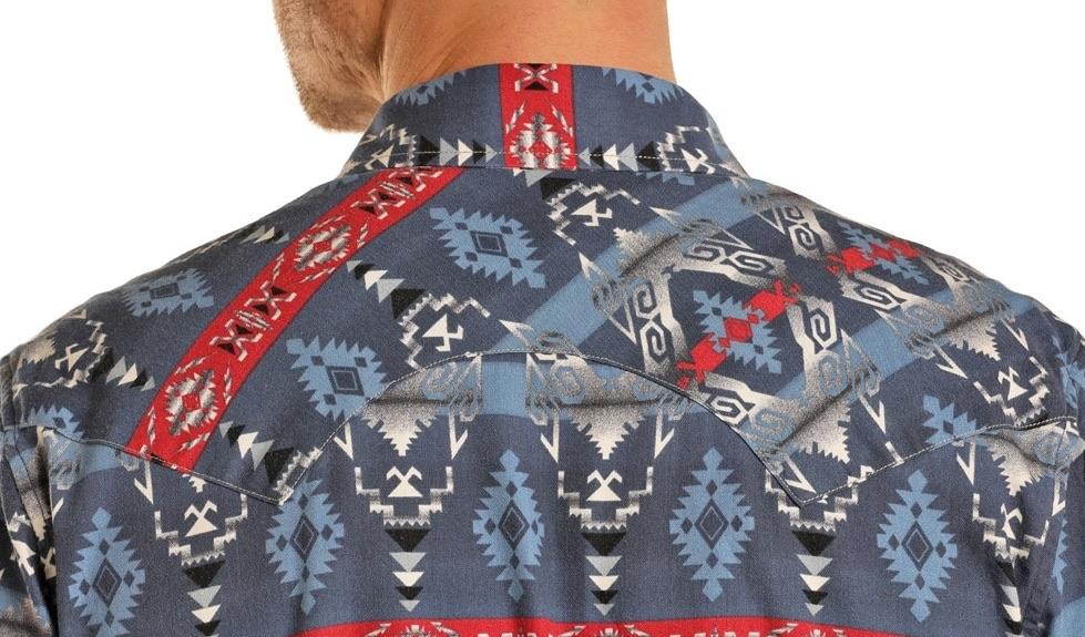 Dale Brisby Aztec Poplin Print Snap Shirt  B2S2328 ROCK & ROLL DENIM