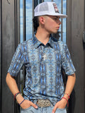 MENS PRINTED POLO SHIRT CHARCOAL ROCK & ROLL |RRMT51RZMJ